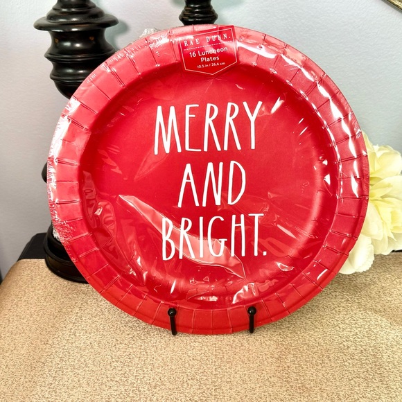 NWT Rae Dunn MERRY and BRIGHT/ HO HO HO🎄Plate Bundle - Picture 2 of 4